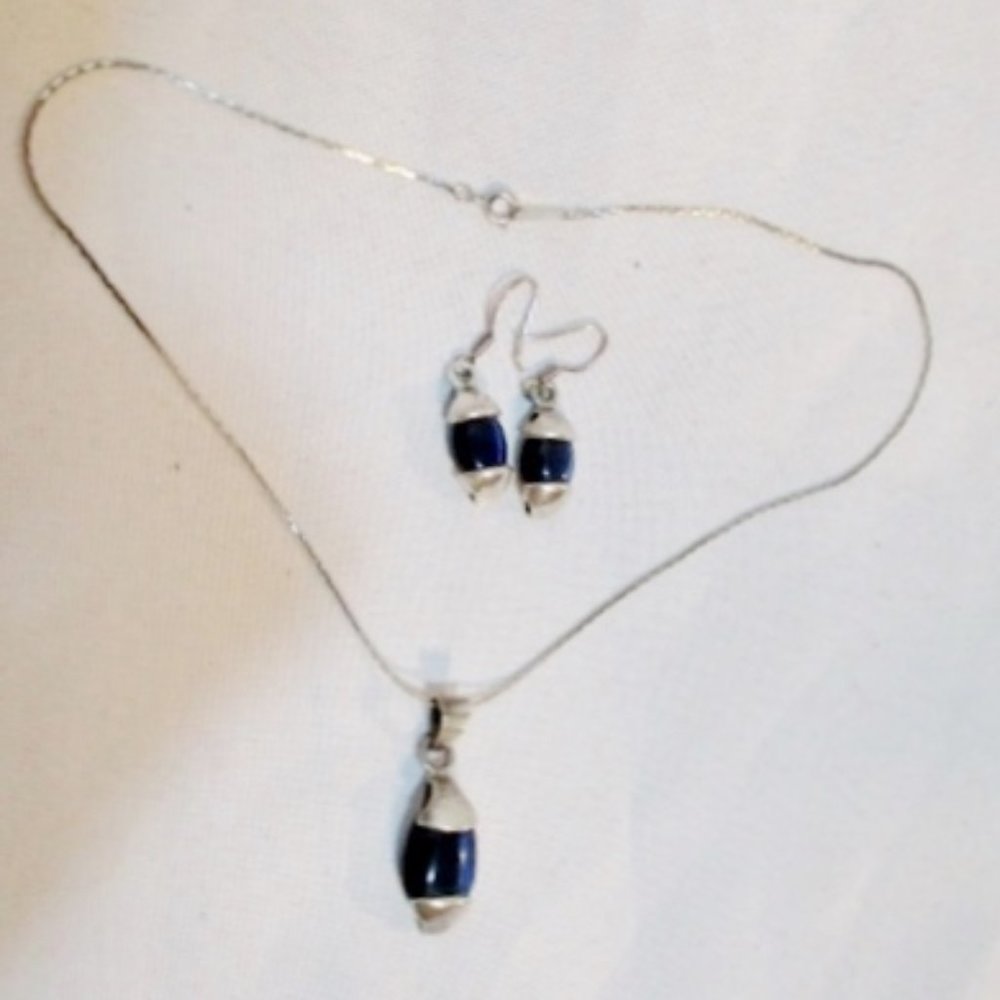 Elegant Silver and Blue Earrings